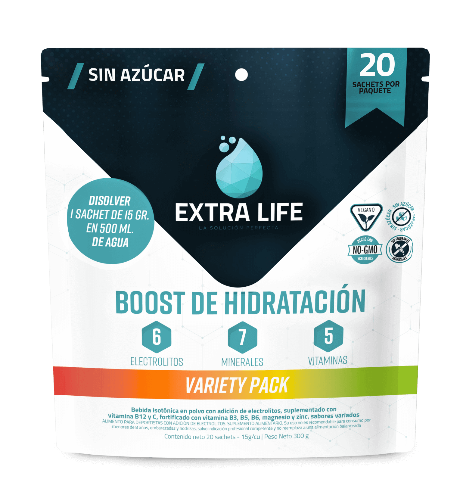 Extra Life Boost de Hidratación Variety Pack 20 Unidades Surtidas
